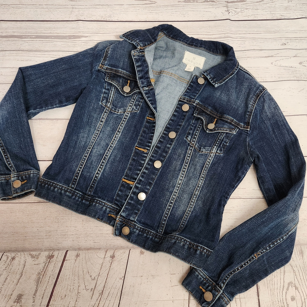 Caslon Dark Blue Denim Jean Jacket